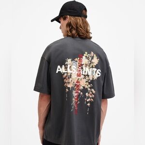 All Saints Eternal Oversized Embroidered Logo T-Shirt
